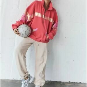 Free People Movement Away We Go Half Zip Hibiscus Size Medium